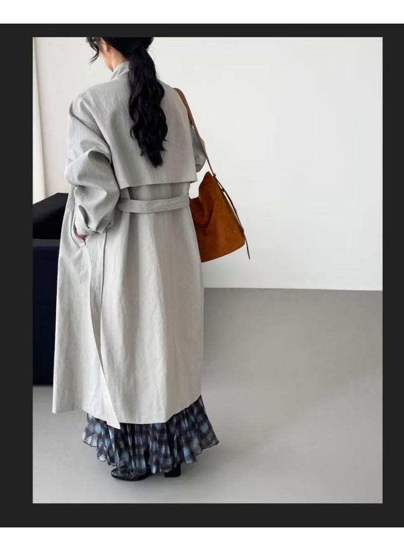 Premium stand-up collar trench coat - Image 1