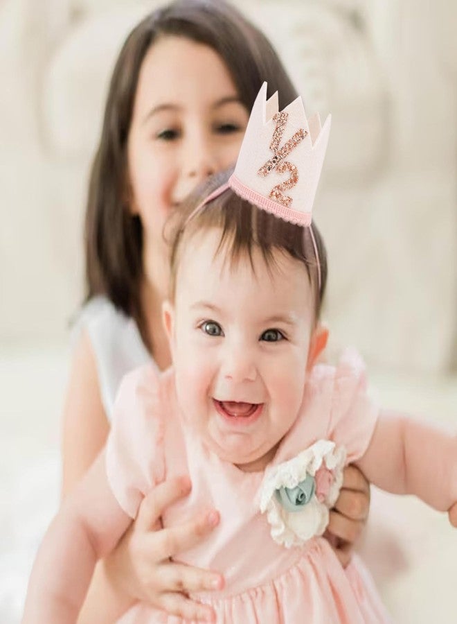 Jissoo White 1/2 Birthday Crown - 6 Months Birthday Decorations,Little Princess Crown For Cake Smash,Sweet Half Hat Photo Props,Light Pink 1/2 Way To One Decoration (White) - Image 4