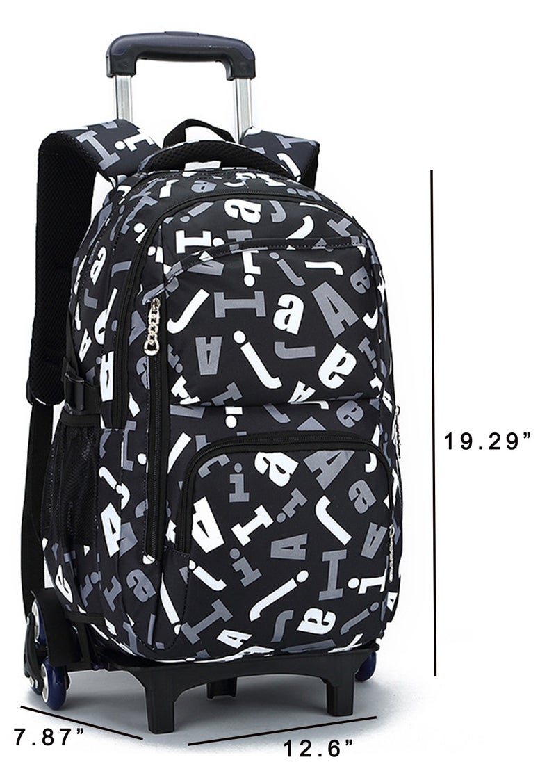 CityRiya-Long Rolling Backpack Travel Trolly BookBag School Wheeled Backpack for Boys Girls Kids Luggage School Bag with Wheels Trolley Backpack  - Image 2