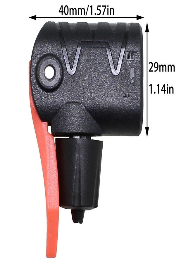 Bxian 2PCS 40x25mm Bicycle Pump Double Head Nozzle Connector 3 in 1 Black Replacement Dual Head Air Pump Adapter Valves Suitable for Mountain Bike Road Bike Bicycle with Valve Tube Fixing - Image 2