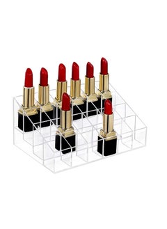 Lipstick Holder, 24 Slots Clear Acrylic Lipstick Organizer Display Transparent Makeup Organizer, Multipurpose Makeup Organizer Stand for Lip Gloss Tubes, Balm, Mascara, Make Up Brushes Jewelry