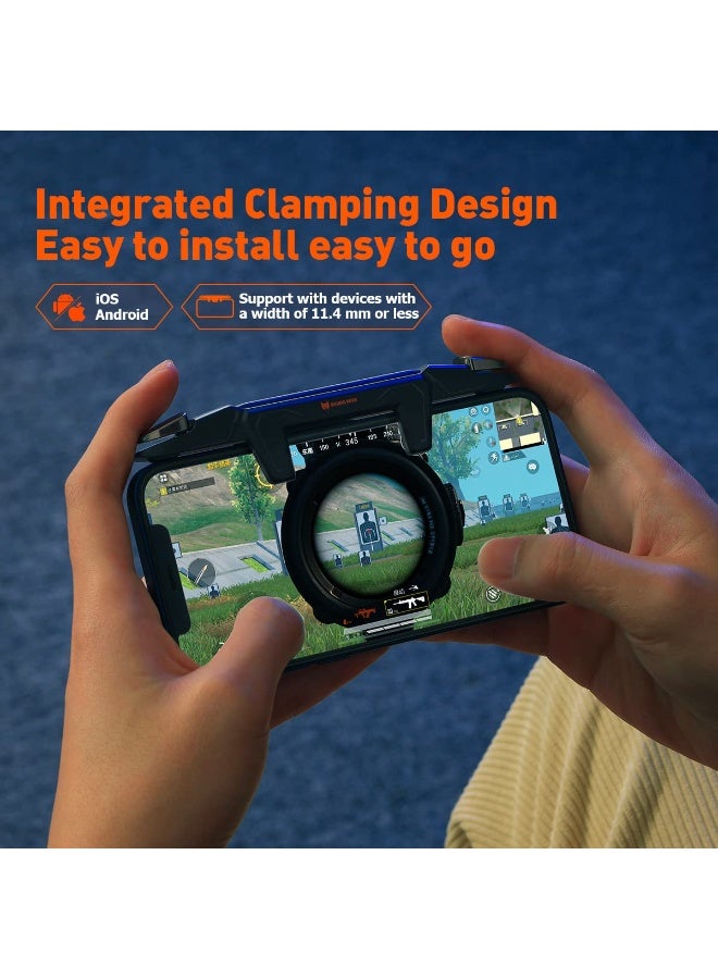 BIGBIG WON Mechager Plus M3 Mobile Gaming Trigger Controller, L1/R1 High Precision Mechanical Buttons, Zero Delay Touch Mapping, Ergonomic Clamp Design Gamepad for PUBG & COD, Compatible with iPhone, Samsung Galaxy, RedMagic, Xiaomi & Android Phones - Image 2