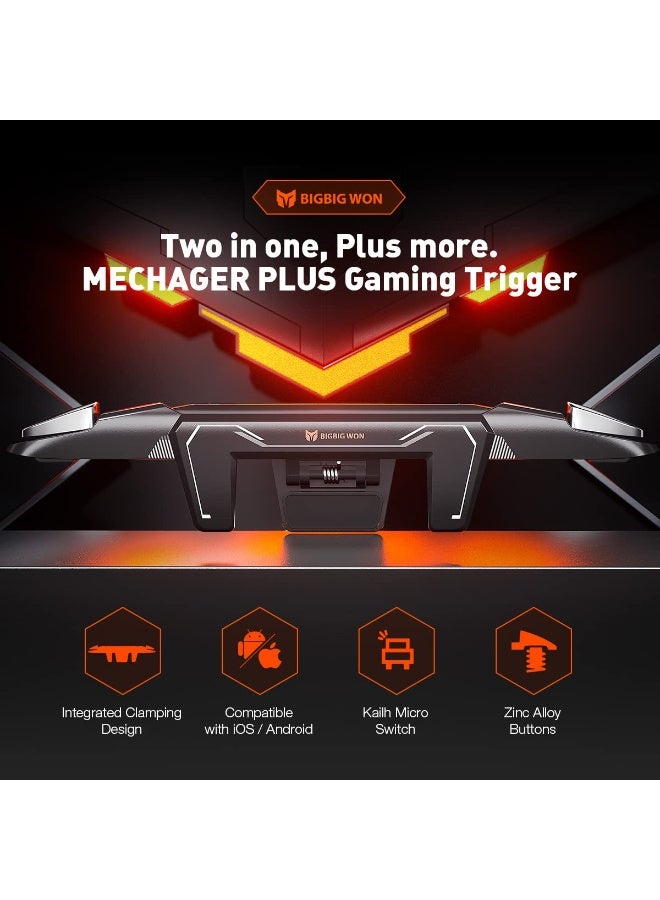BIGBIG WON Mechager Plus M3 Mobile Gaming Trigger Controller, L1/R1 High Precision Mechanical Buttons, Zero Delay Touch Mapping, Ergonomic Clamp Design Gamepad for PUBG & COD, Compatible with iPhone, Samsung Galaxy, RedMagic, Xiaomi & Android Phones - Image 3
