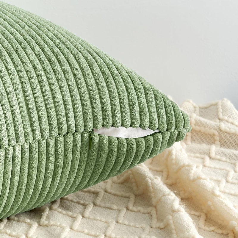 غطاء وسادة ، مقاس 40 × 40 سم، مجموعة من 4 قطع، بلون أخضر داكن، مناسب للأريكة، السرير، الحديقة، بتصميم إسكندنافي. - Image 4