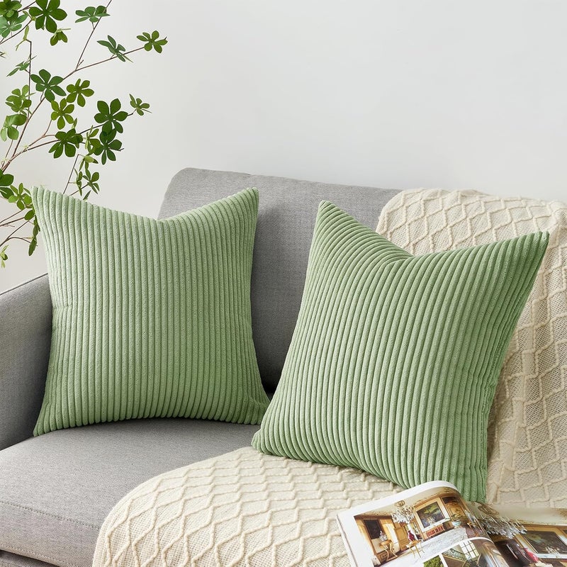 غطاء وسادة ، مقاس 40 × 40 سم، مجموعة من 4 قطع، بلون أخضر داكن، مناسب للأريكة، السرير، الحديقة، بتصميم إسكندنافي. - Image 3