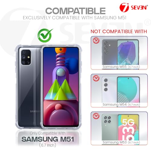 7-Seven 7SEVEN® Back Cover for Samsung Galaxy M51 Transparent Mobile Back Case Shock Proof Design Camera Edges Protection Crystal Clear Phone Case Silicon Soft TPU and Flexible Bumper Phone Cover - Image 2