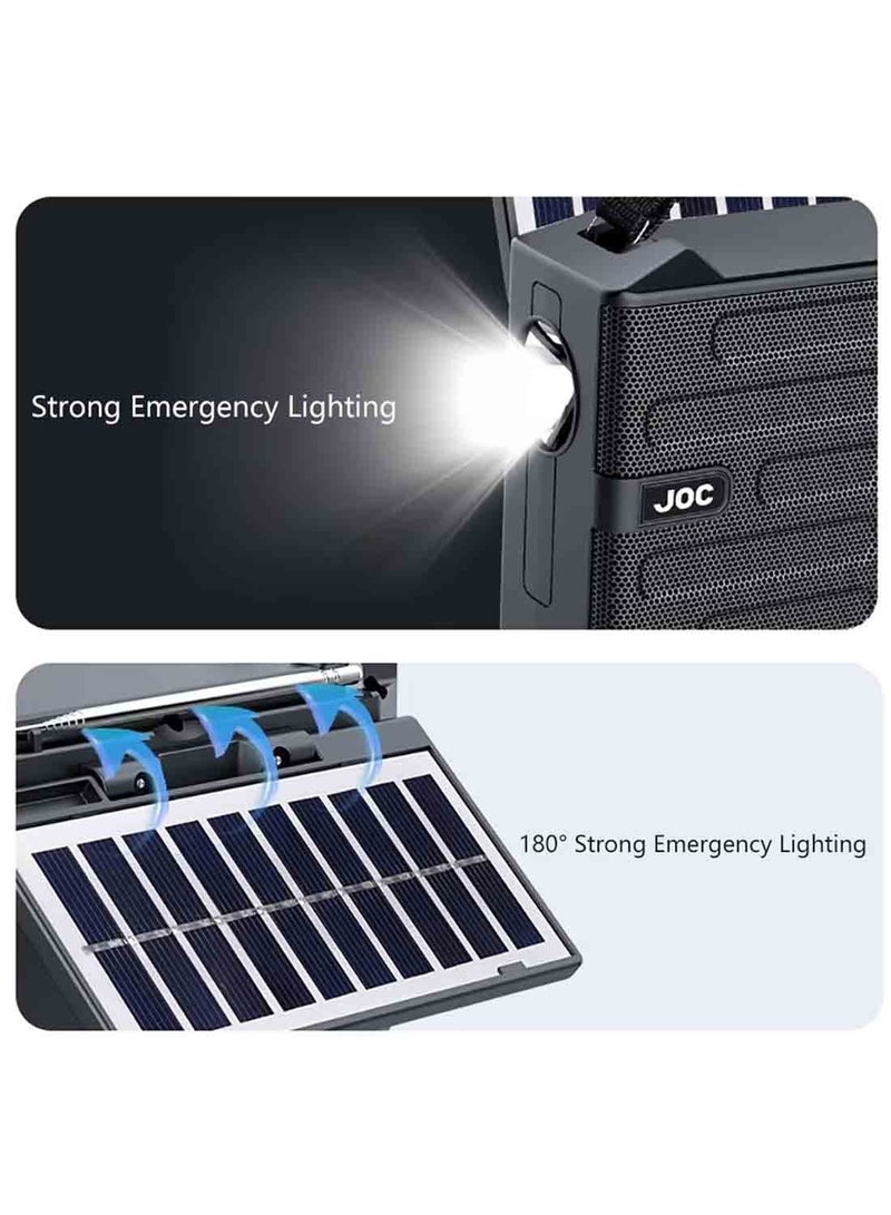 Portable Radio with Solar Rechargeable Battery, AM/FM/SM, Strong Emergency Lighting, USB Charger,Flashlight,Reading Lamp for Home Outdoor Camping and Mountaineering Outdoor (Green) - Image 5