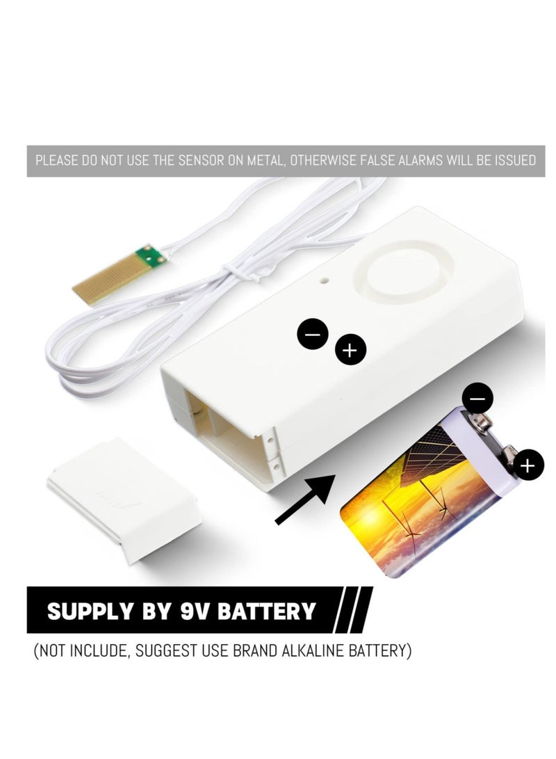 Captaintech 10 Pcs Water Leak Detector, 120dB Loud Siren, Powered by 9V Battery (not Include), Sensor Alarm for Kitchen Basement Water Heater(White) - Image 5