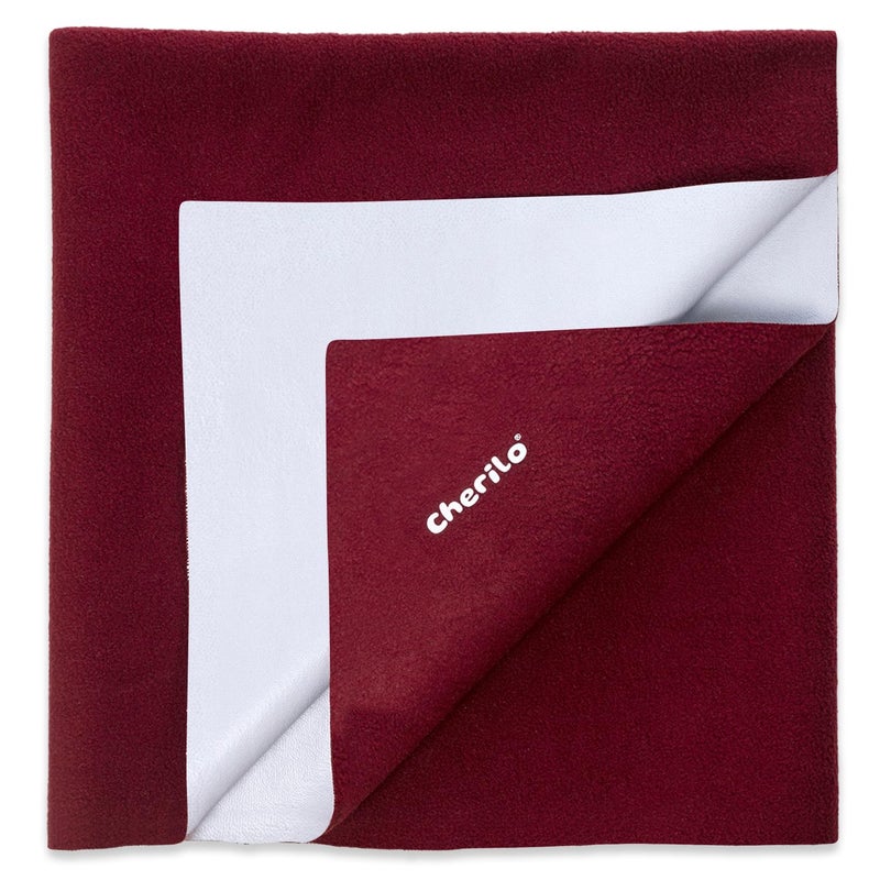 Cherilo Quick Dry Waterproof Protector Baby Dry Sheet Large 100cm X 140cm Maroon - Image 1