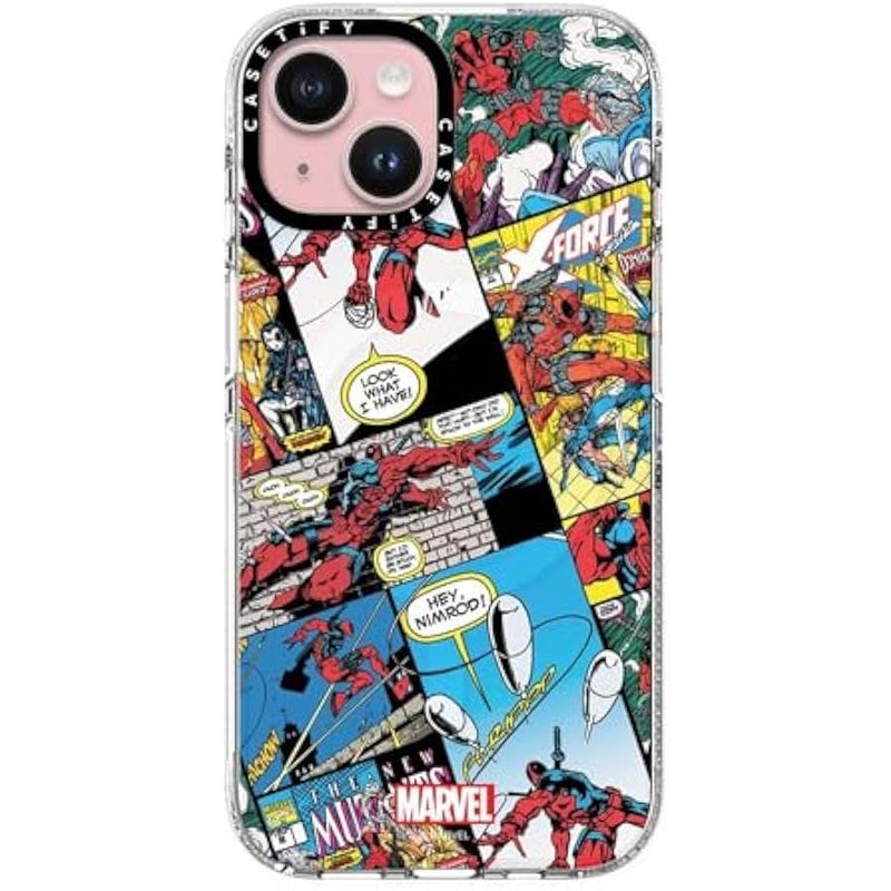 Casetify Clear iPhone 15 Case 【Deadpool & Wolverine Co-Lab/Not Yellowing / 6.6ft Drop Protection/Magsafe】 - Comic Collage case - Clear - Image 1