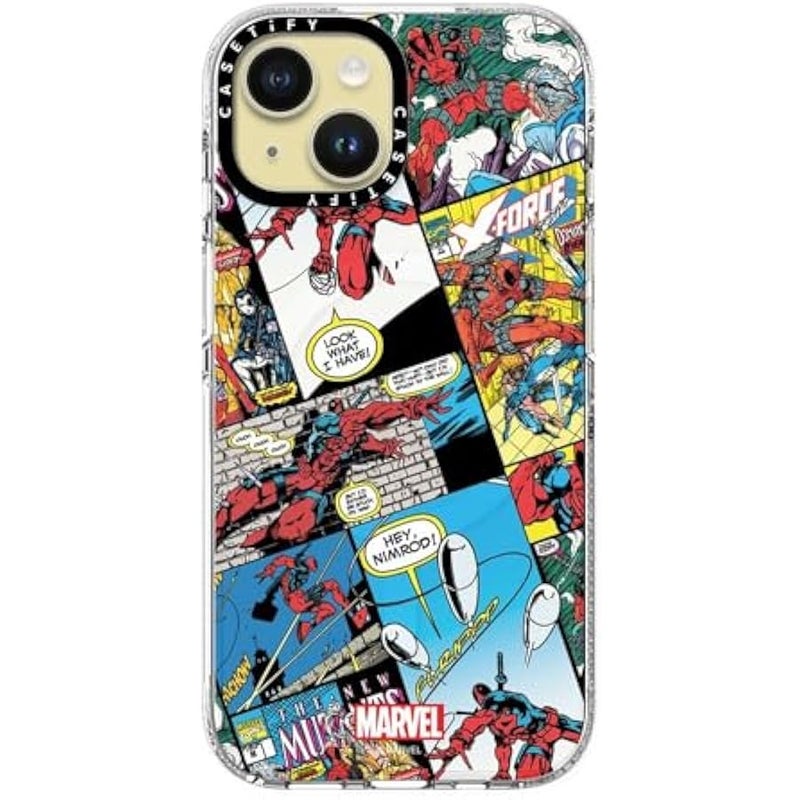 Casetify Clear iPhone 15 Case 【Deadpool & Wolverine Co-Lab/Not Yellowing / 6.6ft Drop Protection/Magsafe】 - Comic Collage case - Clear - Image 2