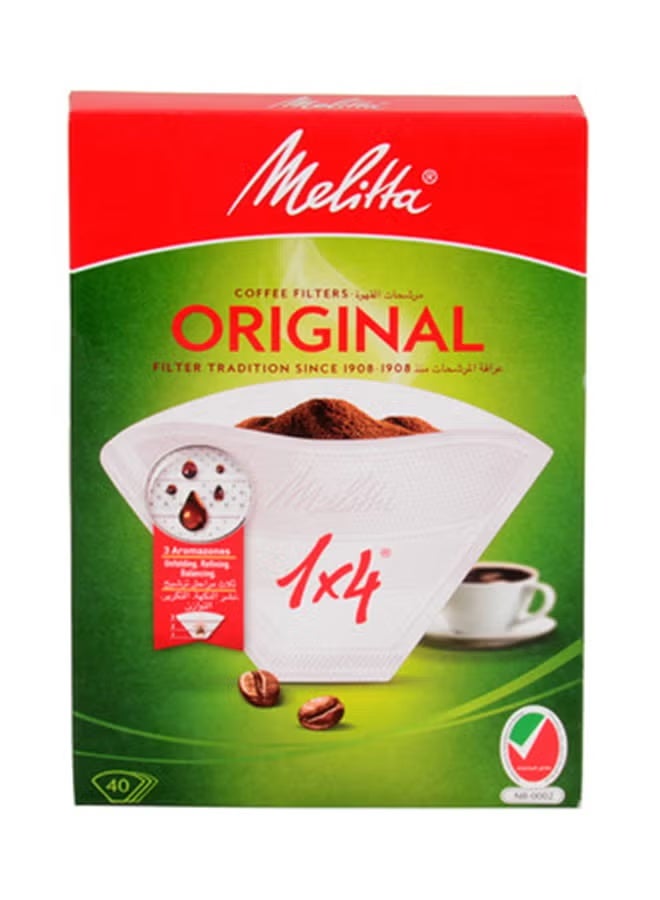 Melitta 40-Piece Original Coffee Filter White - Image 1