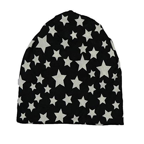 iSWEVEN Cotton Slouchy Beanie and Skull Cap for Summer, Winter, Autumn & Spring Season, Can be Used as a Helmet Cap Too - Free Size (7054A, Black) - Image 3