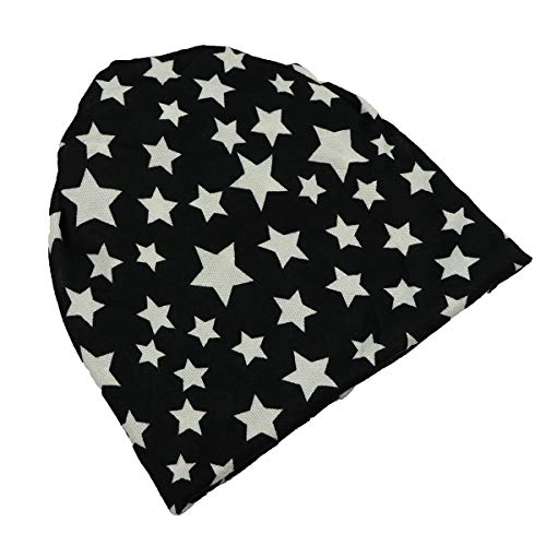 iSWEVEN Cotton Slouchy Beanie and Skull Cap for Summer, Winter, Autumn & Spring Season, Can be Used as a Helmet Cap Too - Free Size (7054A, Black) - Image 4