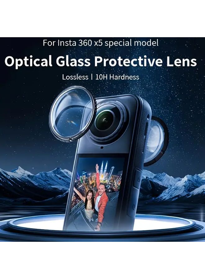 Insta360 X5 واقي عدسة الكاميرا زجاج مقسى صلابة 10H مقاوم للخدوش مضاد للصدمات - Image 5