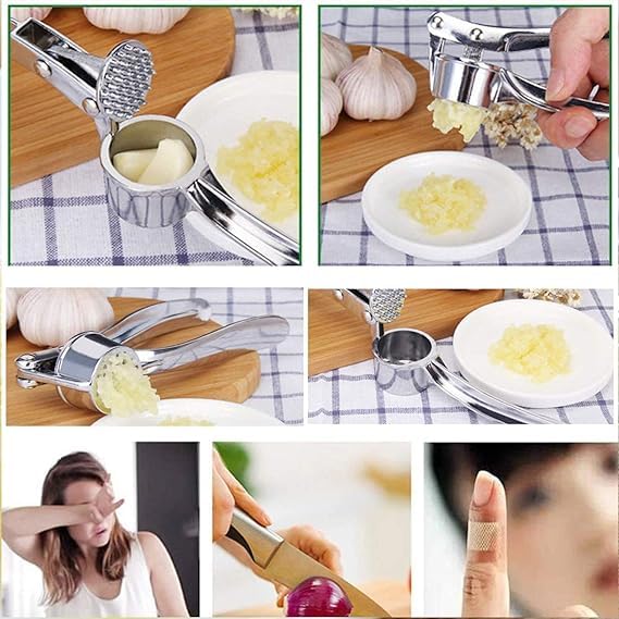 VAGHASIYA VAGHASIYA Stainless Steel Garlic Press Crusher Multi Function Manual Portable Garlic Grinding Slicer for KitchenHeavy Duty Metal Garlic Press Chopper Easy to Clean - Image 5