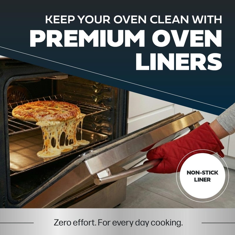 Cooks Innovations Non-Stick Oven Protector Mat - 2 Heavy Duty Nonstick Oven Rack Liners to Protect Convection, Electric, Gas, & Microwave Ovens - BPA & PFOA Free Heat Resistant Baking Mat - Image 2