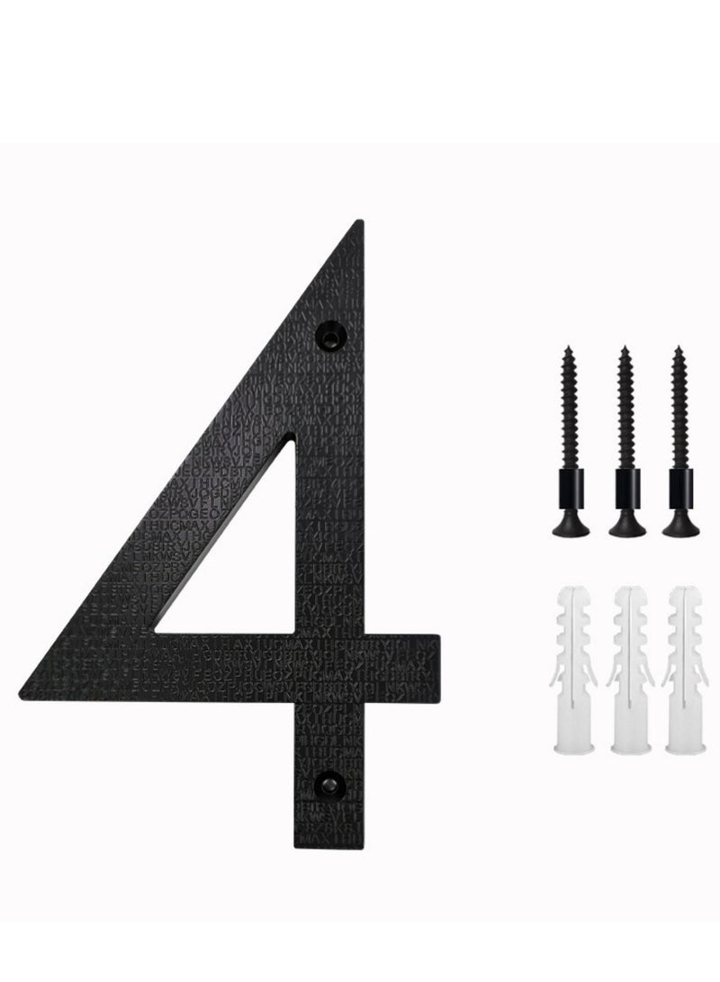 Bukela 8’’ Modern Floating House Numbers Door Number for Outside Large Black Shadow Home Number with Nails Kit & Template Easy to Be Mounted for Exterior House Address Garage Gate Street Farmhouse Number 4 - Image 1