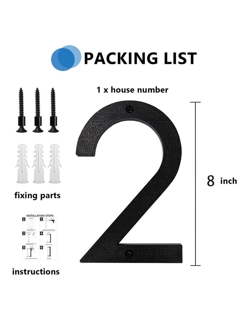 Bukela 8’’ Modern Floating House Numbers Door Number for Outside Large Black Shadow Home Number with Nails Kit & Template Easy to Be Mounted for Exterior House Address Garage Gate Street Farmhouse Number 4 - Image 2