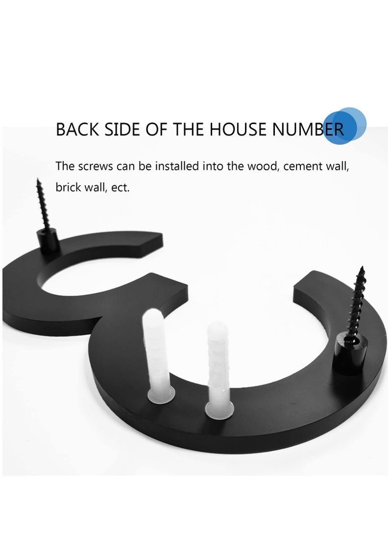 Bukela 8’’ Modern Floating House Numbers Door Number for Outside Large Black Shadow Home Number with Nails Kit & Template Easy to Be Mounted for Exterior House Address Garage Gate Street Farmhouse Number 4 - Image 3
