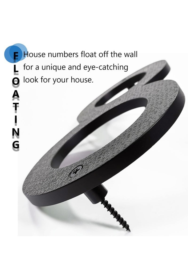 Bukela 8’’ Modern Floating House Numbers Door Number for Outside Large Black Shadow Home Number with Nails Kit & Template Easy to Be Mounted for Exterior House Address Garage Gate Street Farmhouse Number 4 - Image 4