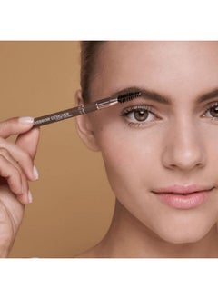 أم. أسام قلم تحديد الحواجب Magic Finish Eyebrow Designer Light-Brow - قلم حواجب 4 في 1 مع منجم دوار وفرشاة حلزونية، شكل مثالي وكثافة بفضل الملمس البودري، قوس حواجب مثالي، مكياج العيون، 0.01 أونصة  - Image 3