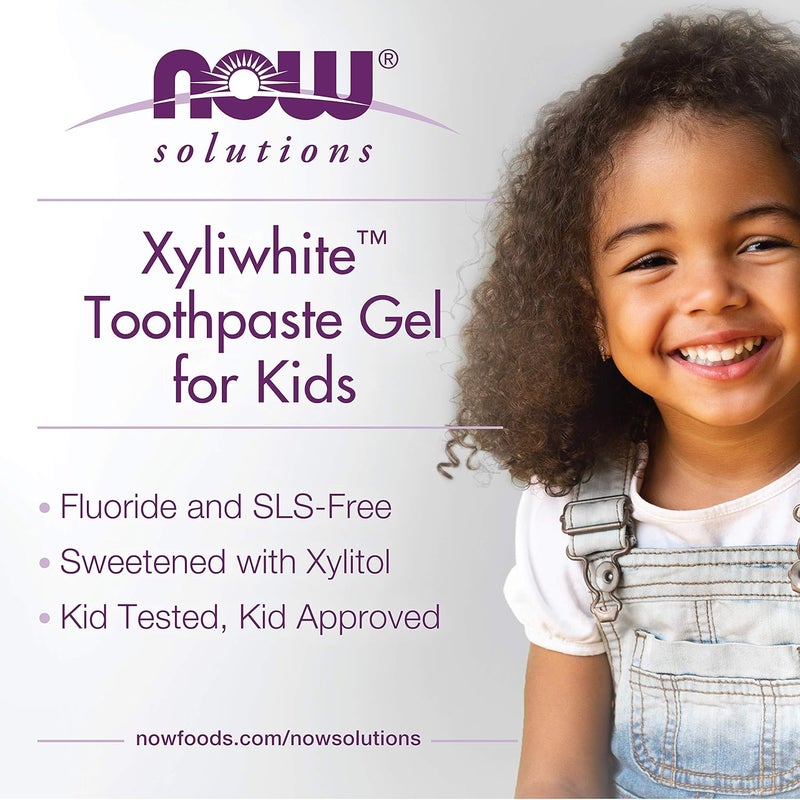 ناو حلول NOW، جل معجون أسنان Xyliwhite™ للأطفال، نكهة فقاعات العلكة، معتمد من الأطفال! 3 أونصات، قد يختلف التغليف - Image 1