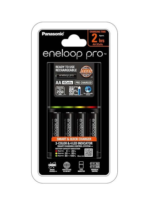 Eneloop Basic PRO Charger AA & AAA with 4 AA Batteries