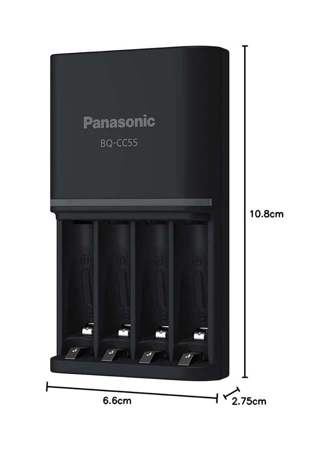 Panasonic - Eneloop Basic PRO Charger AA & AAA with 4 AA Batteries - Image 1