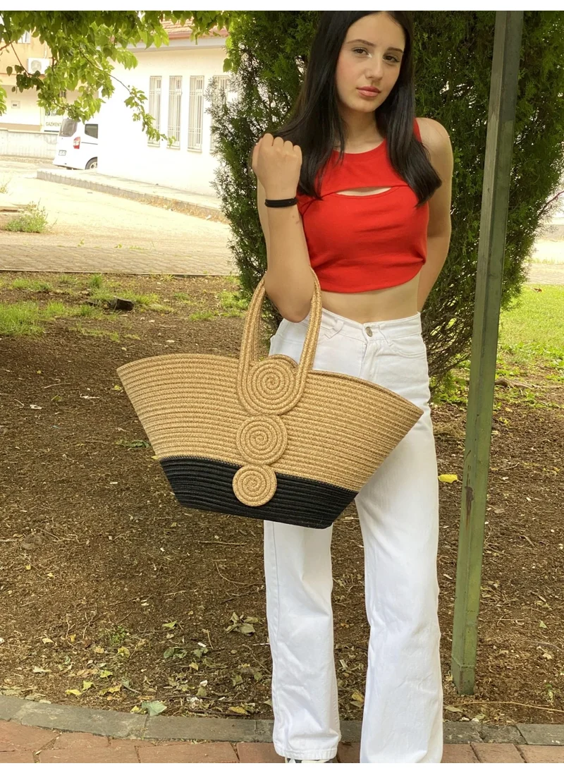 بدز ديري Jute Straw Look Handbag Beach Bag Shoulder Bag
