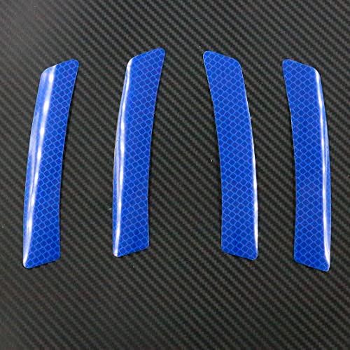 Allure Auto® 4pcs 3D Super Reflective Stickers Carbon Fiber Strips Car Side Door Edge Bumper Anti-Scratch Protection Guards Trim Stickers (Wheel Eyebrow Stickers Blue) for Hyundai Santro Xing - Image 3