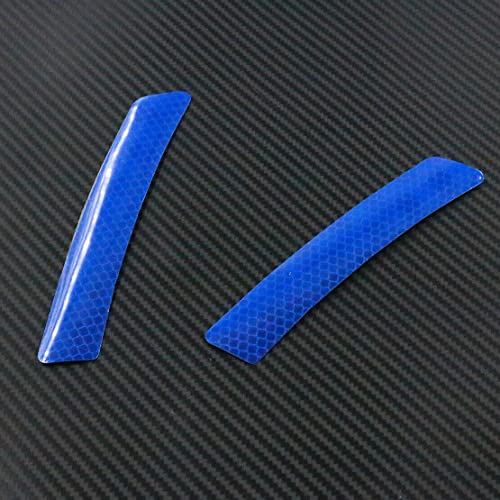Allure Auto® 4pcs 3D Super Reflective Stickers Carbon Fiber Strips Car Side Door Edge Bumper Anti-Scratch Protection Guards Trim Stickers (Wheel Eyebrow Stickers Blue) for Hyundai Santro Xing - Image 2