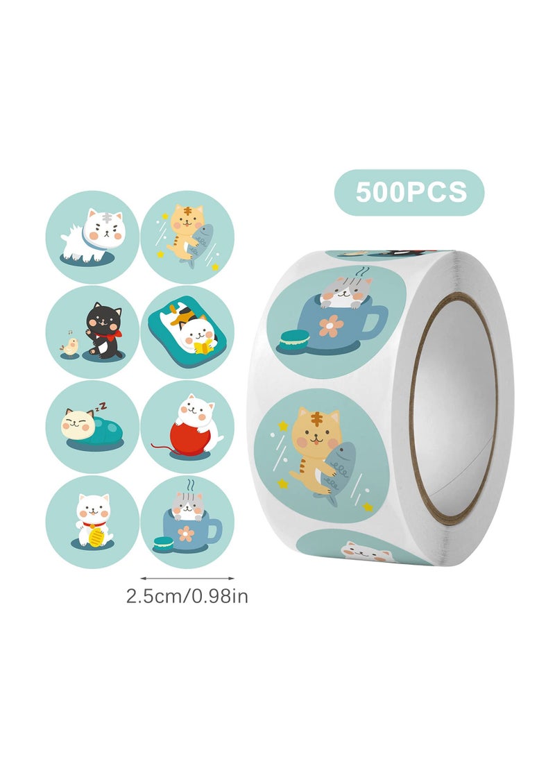 SYOSI 1000 Piece Reward Stickers, Cartoon Animal Stickers Self-Adhesive Assorted Animal Stickers Educational Animal Stickers Colorful Cartoon Stickers for Children Parents Scrapbooks (Cat Rabbit) - Image 3