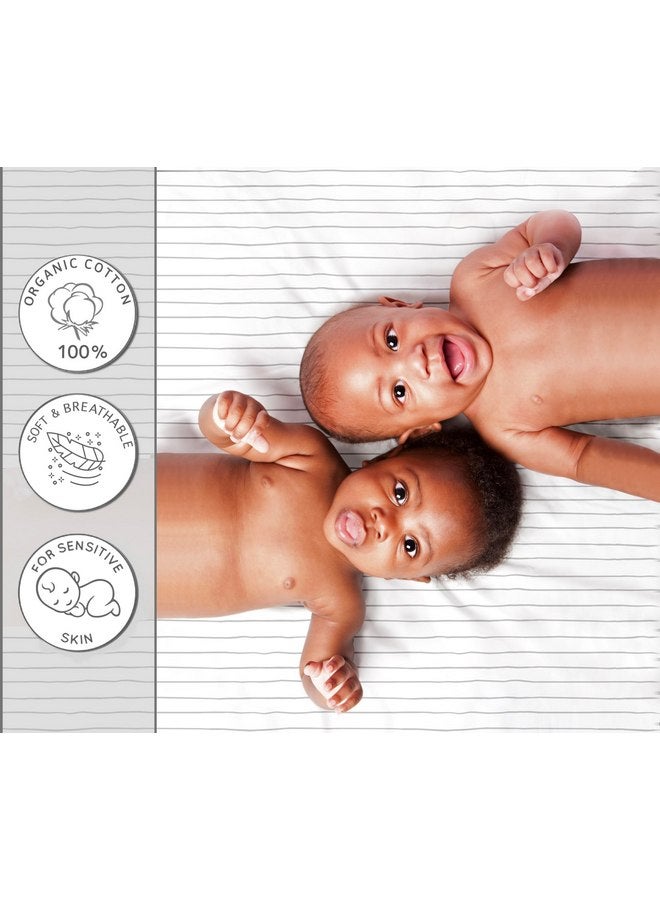 Cambria Baby 100% Organic Cotton 2 Pk of Bedside Sleeper Bassinet Fitted Mattress Sheets for Mika Micky, Baby Delight, Ronbei, Chicco, KoolerThings, Cloud Baby, AMKE, Angelbliss, Maxi-COSI, Arm's Reach, and More.  - Image 4