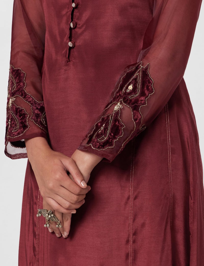 Wishful by W Women's Viscose Kurta, Straight Pant & Dupatta (23AUSP11254-218261_Tawny Port - Image 5