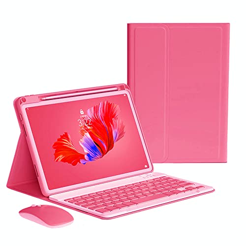 kaitesi Keyboard Case Mouse for iPad Air 11 inch (M3/M2)/ Air 5th 4th Generation 10.9"/ iPad Pro 11 4th/3rd/2nd/1st Gen Case with Magnetic Detachable Color Keyboard (Dark Pink) - Image 1
