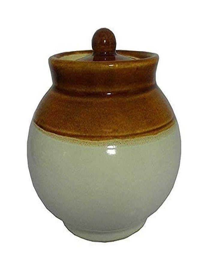 Qimacplus Ceramic handmade Pickle Jars in 750ml | 750g Achaar Martban | Ceramic Container Set for Kitchen Storage | Pottery Jars for Achar, Spices, Salt, tea, sugar | Multipurpose Jar - Image 2
