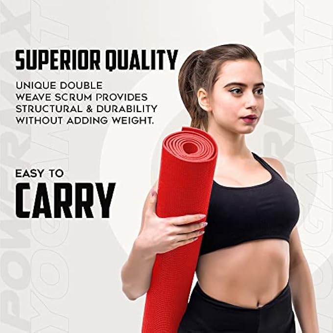 PowerMax Ye6-1.2-Rd 4Mm Thick Premium Exercise Blue Color Yoga Mat,Eco-Friendly Non-Slip Yoga Mat For Gym And Any General Fitness(Made In India) - Image 4