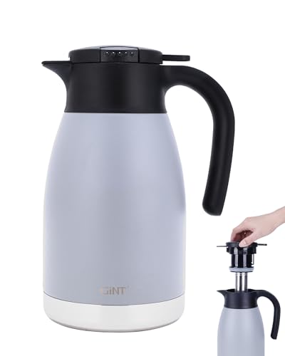 GiNT 51oz Thermal Coffee Carafe with Infuser Insulated Tea Carafe Removable Filter DishwasherSafe 15L 67 Cups Wide Mouth LeakProof Seal Stainless Steel Beverage Server for Home Office - Image 1