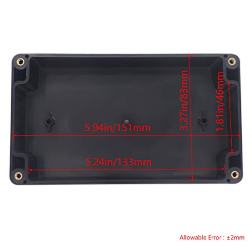 Raculety Project Box IP65 Waterproof Junction Box ABS Plastic Black Electrical Boxes DIY Electronic Project Case Power Enclosure 6.22x3.54x2.36 inch (158 x 90 x60 mm) - Image 3