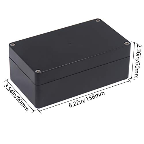 Raculety Project Box IP65 Waterproof Junction Box ABS Plastic Black Electrical Boxes DIY Electronic Project Case Power Enclosure 6.22x3.54x2.36 inch (158 x 90 x60 mm) - Image 2