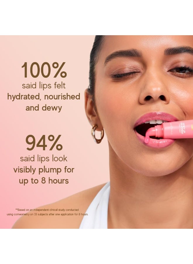indē wild Dewy Lip Treatment Sweet Treat | Pink Tint | Non-Sticky | Lip tint, balm, plumper all-in-1 | Overnight Repair Vegan Lip Balm & Moisturizer | Lasts for 8+ hour | With Natural Desi Ghee, Shea Butter, Squalane & Hyaluronic Acid | Hydrating Korean Formulation | 15ml - Image 1