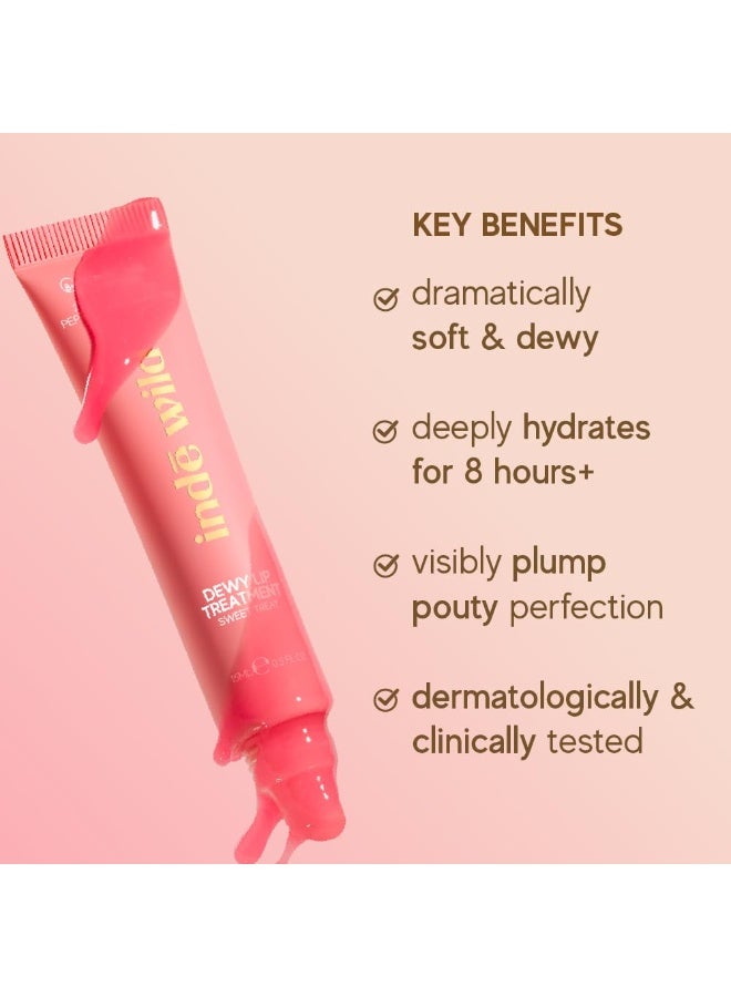 indē wild Dewy Lip Treatment Sweet Treat | Pink Tint | Non-Sticky | Lip tint, balm, plumper all-in-1 | Overnight Repair Vegan Lip Balm & Moisturizer | Lasts for 8+ hour | With Natural Desi Ghee, Shea Butter, Squalane & Hyaluronic Acid | Hydrating Korean Formulation | 15ml - Image 2