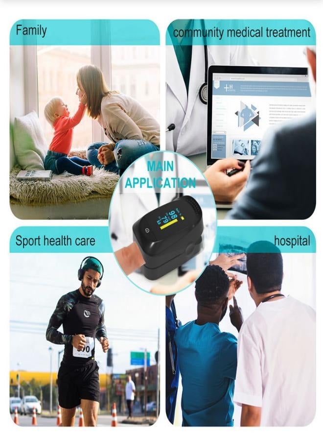 Fingertip Pulse Digital Oximeter Oxygen Monitor with 4 Directions Display Digital Finger Pulse Oximeter Heart Rate Detector Finger Clip Pulse Oximeter Monitor LED Display Blood Oxygen Sensor - Image 4