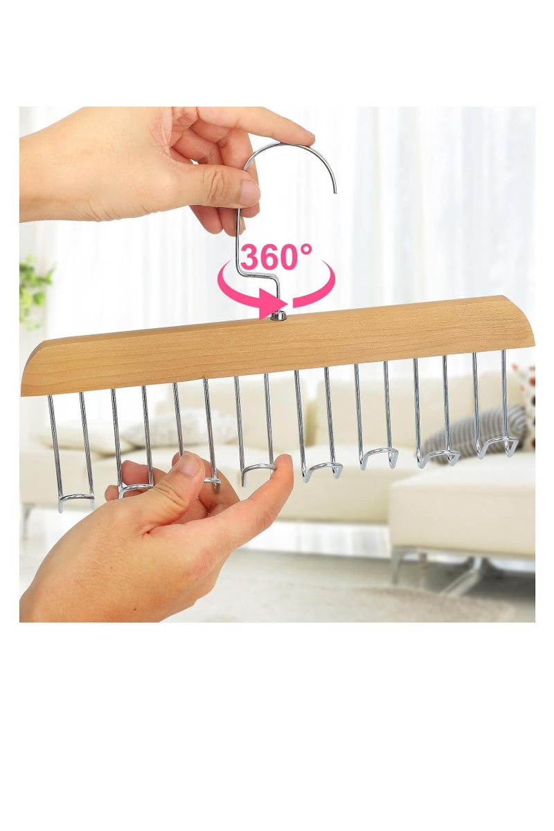 Multifunctional Hook Hangers, 2Pcs 8 Hooks Non-Slip Underwear Hanger with 360° Swivel, Sturdy Metal Belt/Tie Rack for Bra, Scarf, Hat, Necklace - Wardrobe Closet Storage Space Saver  - Image 2