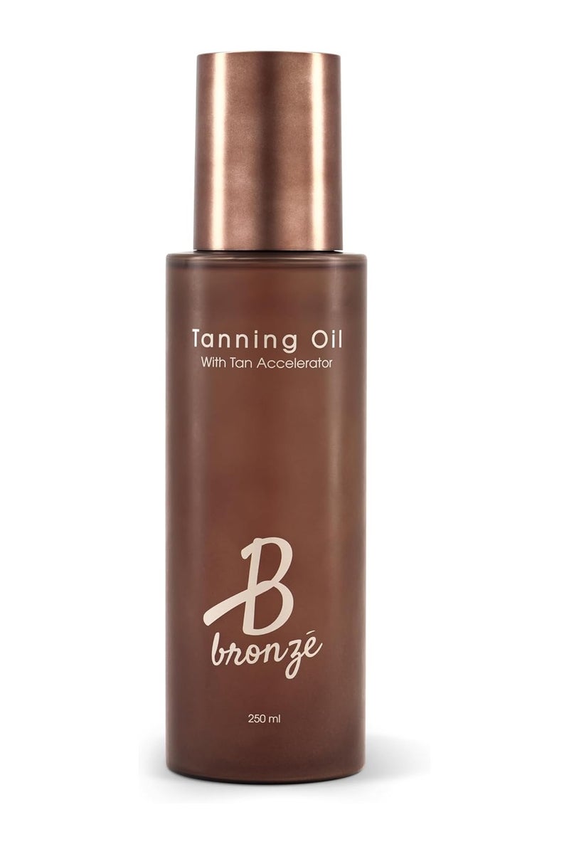 B Bronze Dark Tanning Oil | Dark Tan Accelerator with Coconut Oil, Carrot Oil, & Coconut Water | Vegan, Cruelty-Free, Oxybenzone-Free, Water-Resistant | Perfect for Quick, Deep, Natural Glow- 1 Bottle - Image 1