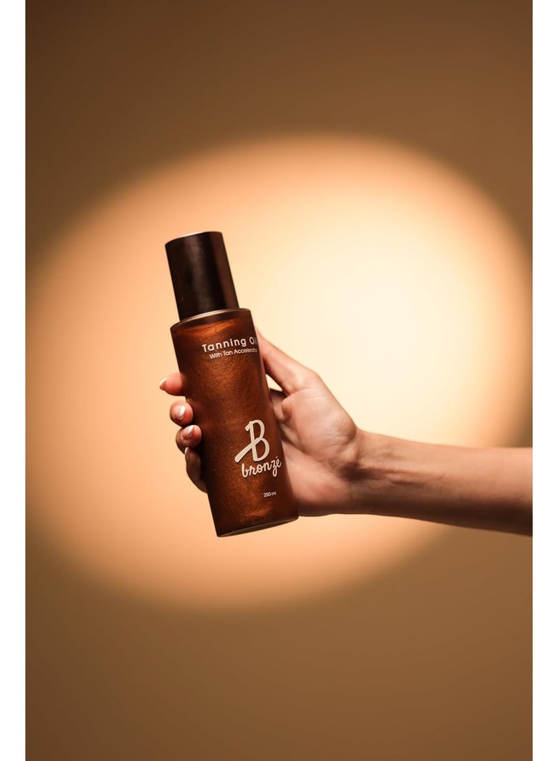 B Bronze Dark Tanning Oil | Dark Tan Accelerator with Coconut Oil, Carrot Oil, & Coconut Water | Vegan, Cruelty-Free, Oxybenzone-Free, Water-Resistant | Perfect for Quick, Deep, Natural Glow- 1 Bottle - Image 2