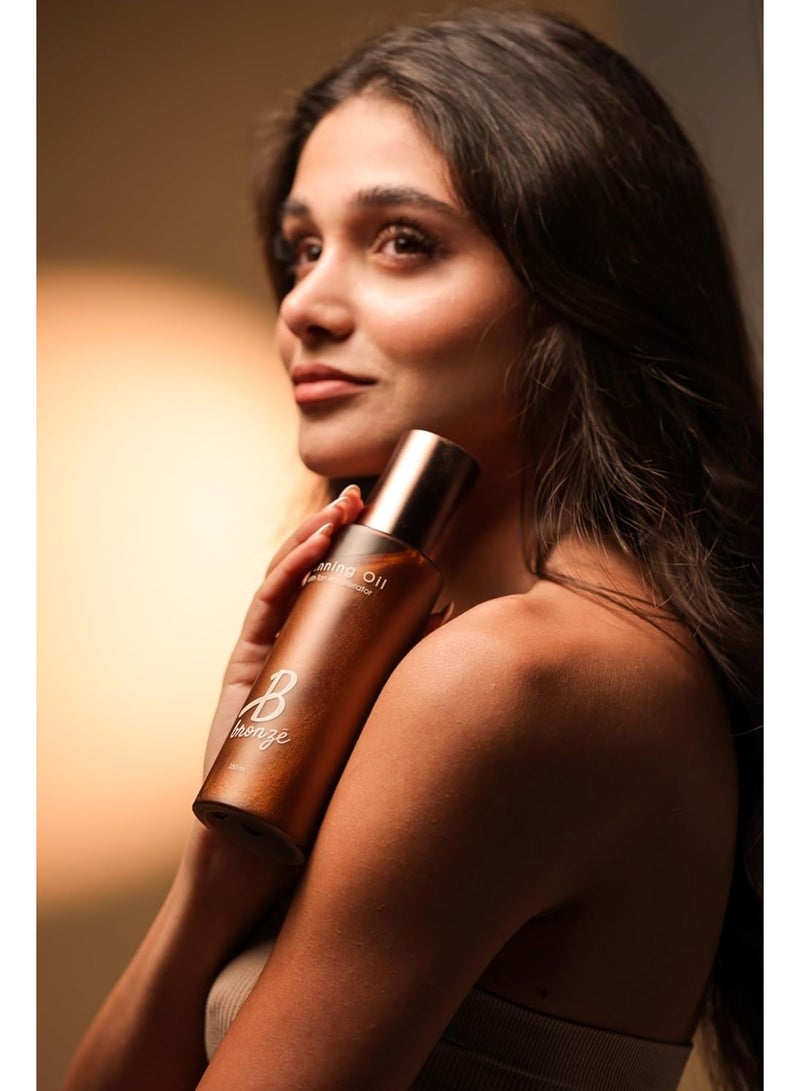 B Bronze Dark Tanning Oil | Dark Tan Accelerator with Coconut Oil, Carrot Oil, & Coconut Water | Vegan, Cruelty-Free, Oxybenzone-Free, Water-Resistant | Perfect for Quick, Deep, Natural Glow- 1 Bottle - Image 3