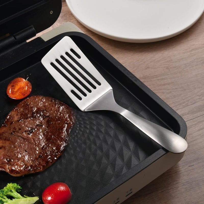 IMEEA Metal Spatulas Set SUS304 Stainless Steel Griddle Spatula Slotted Hamburger Turner Flat Top Grill Spatula for Cooking 10-Inch - Image 3