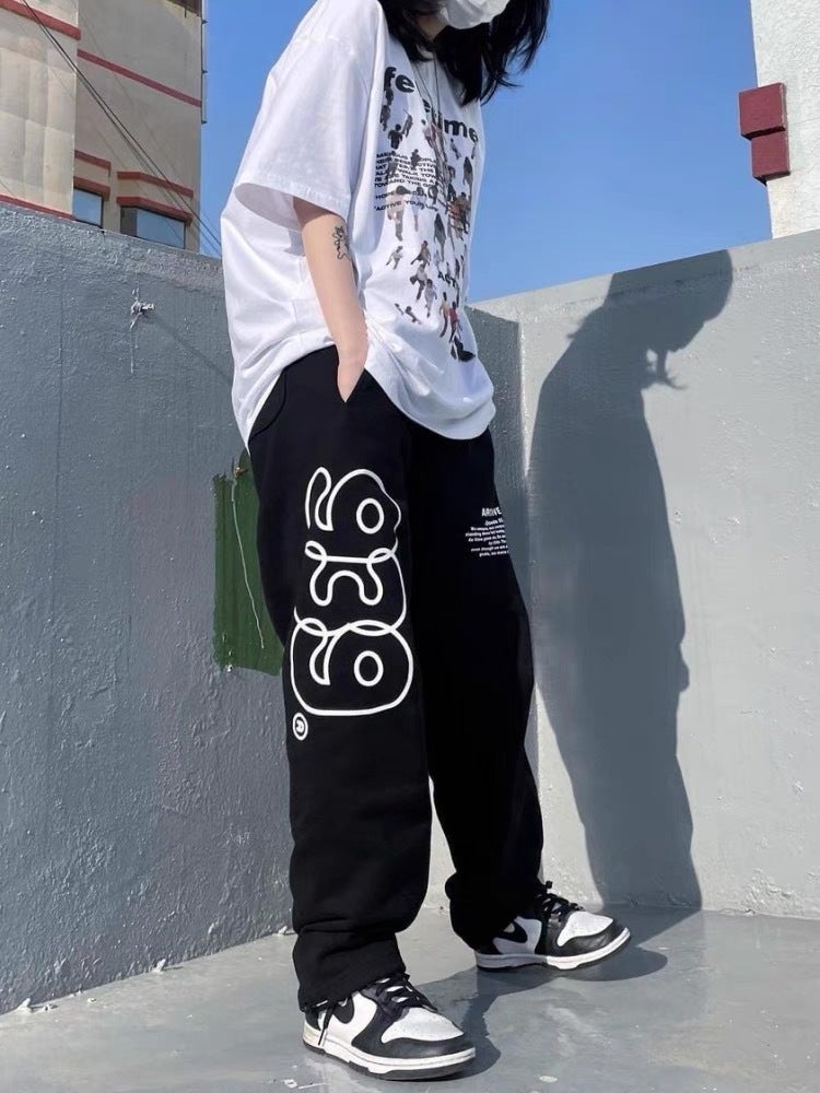 Korean Casual 939 Graffiti Joggers Unisex Size Table - Image 3